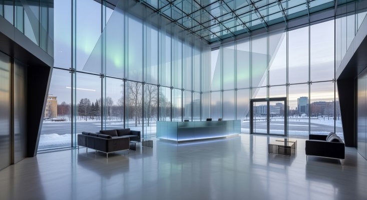Elegant and modern main lobby of the Helsinki Grand Casino Resort